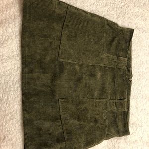 corduroy army green skirt